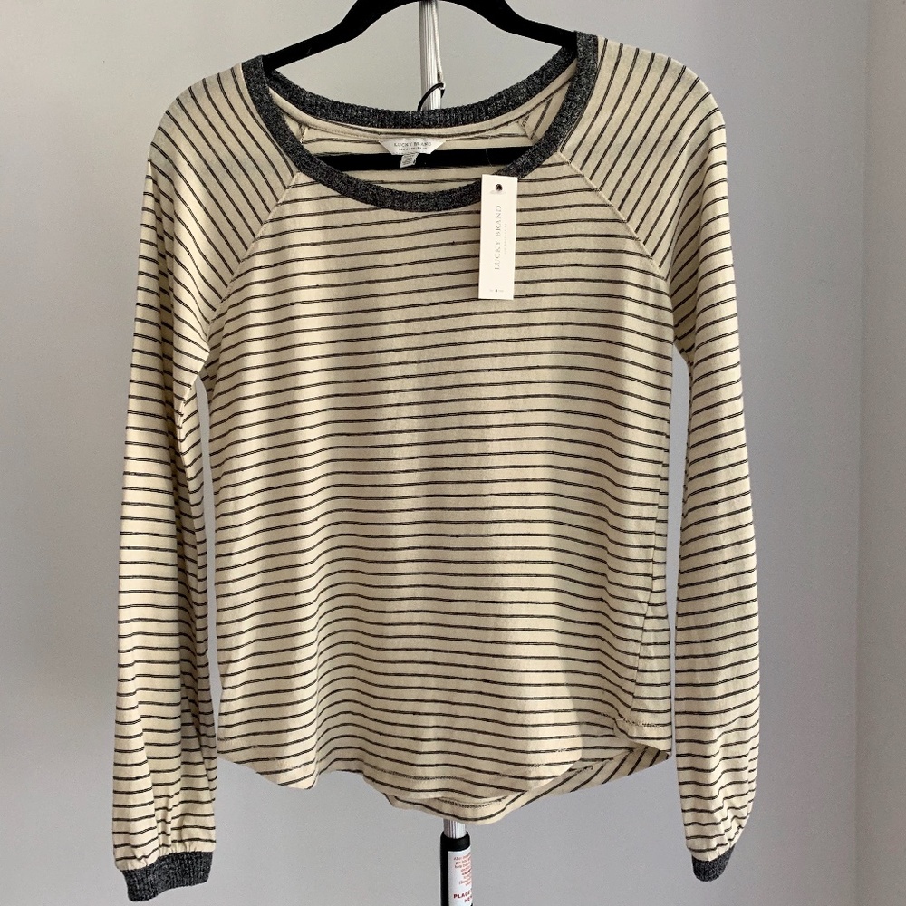 LUCKY BRAND Women's Striped long sleeve shirt  XS
